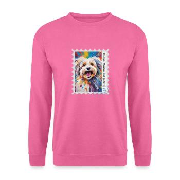 Illustration à l’aérographe « Havanais 06 » DE - Sweat-shirt Unisexe - rose - Devant