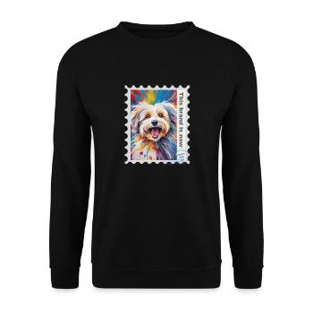 Airbrush-Illustration "Haverneser 06" EN - Unisex Pullover - Schwarz - Vorne - Alina (178cm) & Michal (187cm)