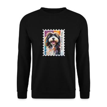 Airbrush- Illustration "Havaneser 11" EN - Unisex Pullover - Schwarz - Vorne - Alina (178cm) & Michal (187cm)