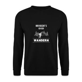 I've had enough, I'm going hiking - Unisex Sweatshirt - black - Front - Alina (178cm) & Michal (187cm)