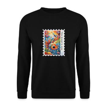 Airbrush-Illustration "Fish 02" EN - Unisex Sweatshirt - black - Front - Alina (178cm) & Michal (187cm)