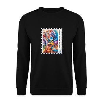 Illustration aérographe « Fantasy 02 » DE - Sweat-shirt Unisexe - noir - Devant - Alina (178cm) & Michal (187cm)