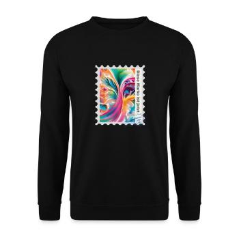 Illustration aérographe « Fantasy 01 » DE - Sweat-shirt Unisexe - noir - Devant - Alina (178cm) & Michal (187cm)