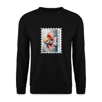 Illustration à l’aérographe « Poisson 12 » FR - Sweat-shirt Unisexe - noir - Devant - Alina (178cm) & Michal (187cm)