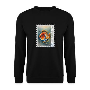 Airbrush-Illustration "Fish 09" EN - Unisex Sweatshirt - black - Front - Alina (178cm) & Michal (187cm)