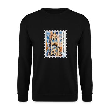 Illustration à l’aérographe « Architecture 04 » DE - Sweat-shirt Unisexe - noir - Devant - Alina (178cm) & Michal (187cm)