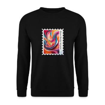 Illustration à l’aérographe « Fantasy 05 » DE - Sweat-shirt Unisexe - noir - Devant - Alina (178cm) & Michal (187cm)