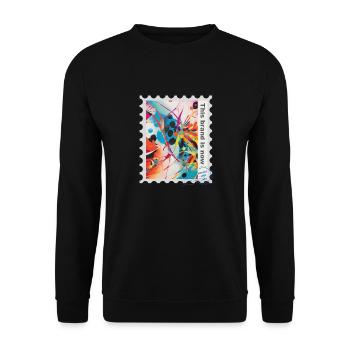Airbrush-Illustration „Abstrakt 02“ EN - Unisex Pullover - Schwarz - Vorne - Alina (178cm) & Michal (187cm)