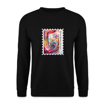 Illustration à l’aérographe « Fantasy 03 » DE - Sweat-shirt Unisexe - noir - Devant - Alina (178cm) & Michal (187cm)
