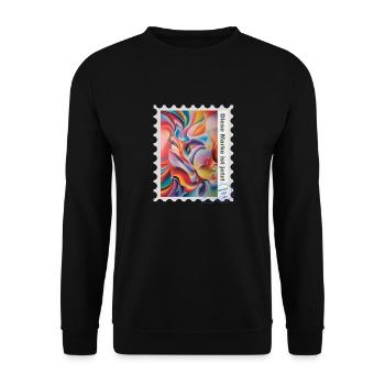 Airbrush-Illustration „Fantasie 06“ DE - Unisex Pullover - Schwarz - Vorne - Alina (178cm) & Michal (187cm)