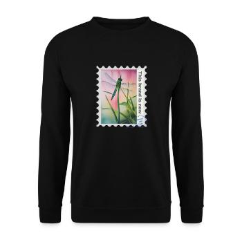 Illustration à l’aérographe « Libellule 02 » FR - Sweat-shirt Unisexe - noir - Devant - Alina (178cm) & Michal (187cm)