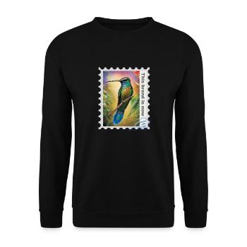 Airbrush illustration ‘Kolibri 02’ EN - Unisex Sweatshirt - black - Front - Alina (178cm) & Michal (187cm)