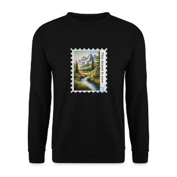 Airbrush-Illustration "Landschaft 01" EN - Unisex Sweatshirt - black - Front - Alina (178cm) & Michal (187cm)