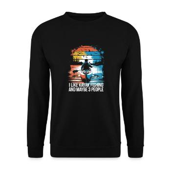 Drôle de dicton pour les pêcheurs en kayak - Sweat-shirt Unisexe - noir - Devant - Alina (178cm) & Michal (187cm)