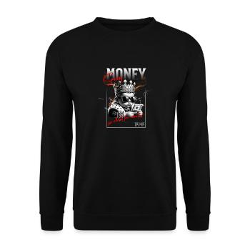 Money Saving : for about five minutes - Unisex Sweatshirt - black - Front - Alina (178cm) & Michal (187cm)