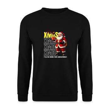 Noël Joyeux Noël Saint-Nicolas - Sweat-shirt Unisexe - noir - Devant - Alina (178cm) & Michal (187cm)