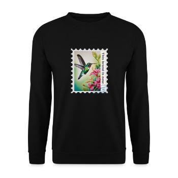 Airbrush illustration ‘Kolibri 04’ EN - Unisex Sweatshirt - black - Front - Alina (178cm) & Michal (187cm)