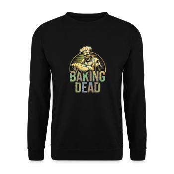 Baking Dead Zombie Baker Creepy Baker - Unisex Sweatshirt - black - Front - Alina (178cm) & Michal (187cm)