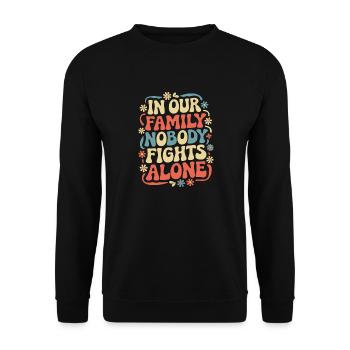 Krebsbewusstseins Krankhei Krebs Brustkrebs - Unisex Pullover - Schwarz - Vorne - Alina (178cm) & Michal (187cm)