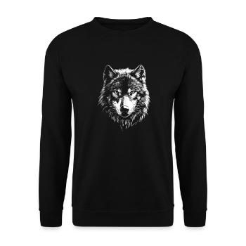 Wolf - Unisex Sweatshirt - black - Front - Alina (178cm) & Michal (187cm)