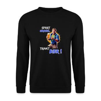 Save Water, Drink Beer!-Funny Party Outfit - Unisex Sweatshirt - black - Front - Alina (178cm) & Michal (187cm)