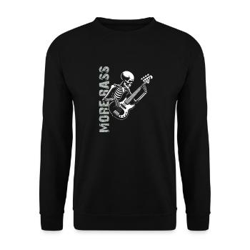 Plus Basse - Skeleton avec Basse - Sweat-shirt Unisexe - noir - Devant - Alina (178cm) & Michal (187cm)