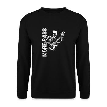 Plus Basse - Skeleton avec Basse - Sweat-shirt Unisexe - noir - Devant - Alina (178cm) & Michal (187cm)