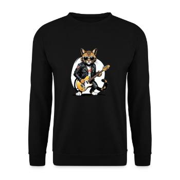 Cat Rocker Cat HardRock Gift - Sweat-shirt Unisexe - noir - Devant - Alina (178cm) & Michal (187cm)