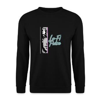 lofi2 - Unisex Pullover - Schwarz - Vorne - Alina (178cm) & Michal (187cm)