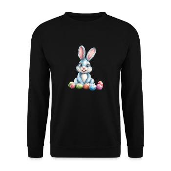 Osterhase - Unisex Pullover - Schwarz - Vorne - Alina (178cm) & Michal (187cm)