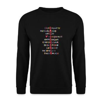 erzieherin - Unisex Pullover - Schwarz - Vorne - Alina (178cm) & Michal (187cm)