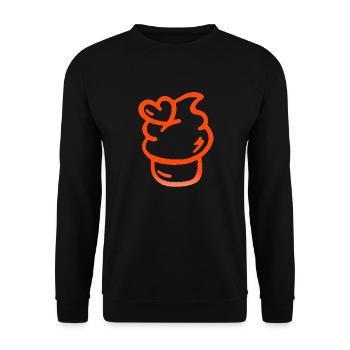 VALENTINE'S DAY HEART LOVE LOVE ROSE Y - Unisex Sweatshirt - black - Front - Alina (178cm) & Michal (187cm)