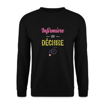 Krankenschwester, die weint - Unisex Pullover - Schwarz - Vorne - Alina (178cm) & Michal (187cm)