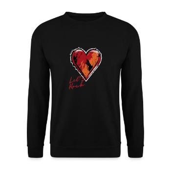Coeur - Lets Rock - Saint-Valentin et amitié - Sweat-shirt Unisexe - noir - Devant - Alina (178cm) & Michal (187cm)