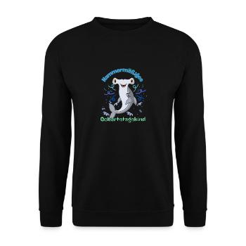 Hammermäßiges Geburtstagskind - Unisex Pullover - Schwarz - Vorne - Alina (178cm) & Michal (187cm)