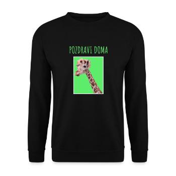 POZDRAVI DOMA MAJICA - Unisex Pullover - Schwarz - Vorne - Alina (178cm) & Michal (187cm)