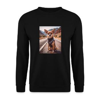 super cute dogs fashion victims Chihuahua biker - Unisex Sweatshirt - black - Front - Alina (178cm) & Michal (187cm)