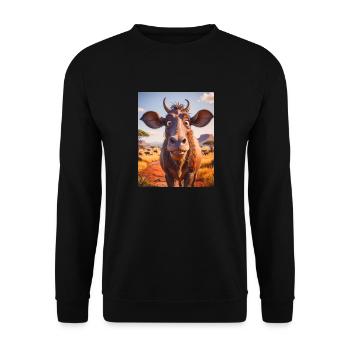 Animaux africains super mignons – Gnous - Sweat-shirt Unisexe - noir - Devant - Alina (178cm) & Michal (187cm)