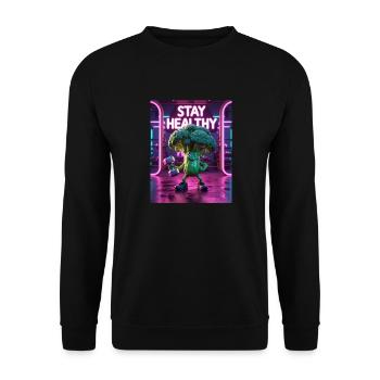 Brocoli Gym Workout RESTEZ EN BONNE SANTÉ - Sweat-shirt Unisexe - noir - Devant - Alina (178cm) & Michal (187cm)