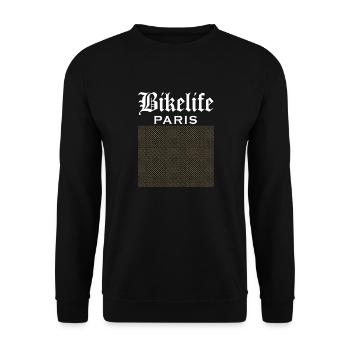 TheRealBikelife Paris Monogramme - Sweat-shirt Unisexe - noir - Devant - Alina (178cm) & Michal (187cm)