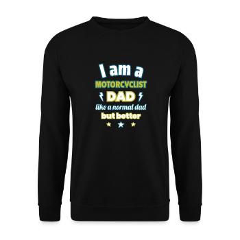 Dad MOTORCYCLIST, Father's Day Gift, Motorcycle - Unisex Sweatshirt - black - Front - Alina (178cm) & Michal (187cm)