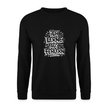 I Learn from Mistakes – Funny Sayings Design - Unisex Sweatshirt - black - Front - Alina (178cm) & Michal (187cm)