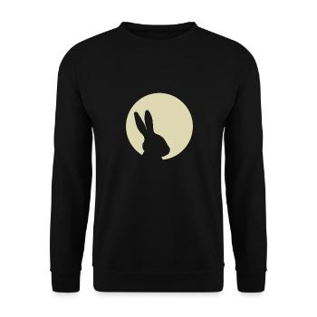 Bunny Moon Rabbit Bunny - Unisex Sweatshirt - black - Front - Alina (178cm) & Michal (187cm)