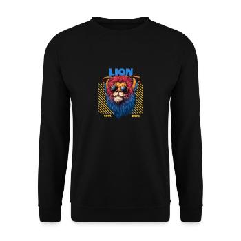 Cool Animals - Cool Lion Boy 2 - Sweat-shirt Unisexe - noir - Devant - Alina (178cm) & Michal (187cm)