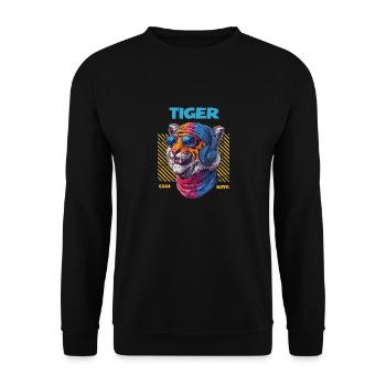 Animaux Cool - Cool Tiger Boy 1 - Sweat-shirt Unisexe - noir - Devant - Alina (178cm) & Michal (187cm)