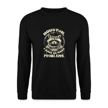 Vintage Raccoon Houston I Have So Many Problems - Unisex Sweatshirt - black - Front - Alina (178cm) & Michal (187cm)