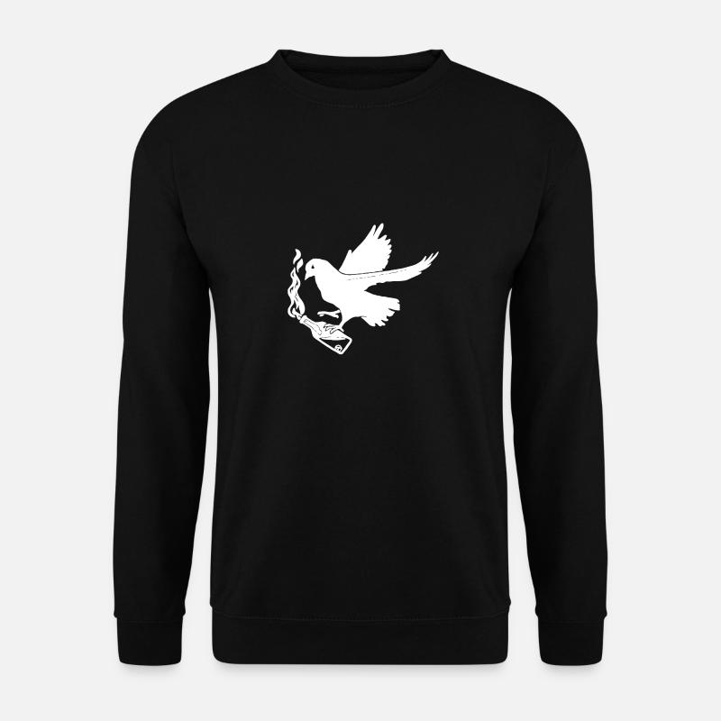 Rebellische Taube mit Molotowcocktail – Protestsym - Unisex Pullover - Schwarz