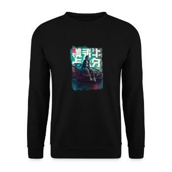 Streetwear Bitcoin Racing Japon - Sweat-shirt Unisexe - noir - Devant - Alina (178cm) & Michal (187cm)