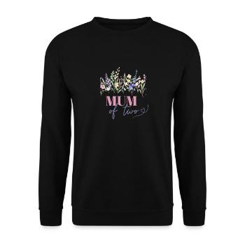 Mother's Day Mum of two - Unisex Sweatshirt - black - Front - Alina (178cm) & Michal (187cm)