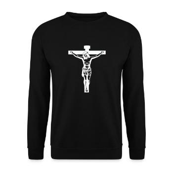Jesus Cross - Unisex Sweatshirt - black - Front - Alina (178cm) & Michal (187cm)